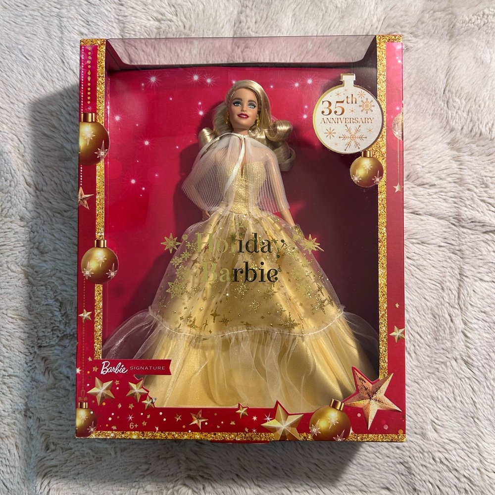 Mattel Holiday Barbie 2023 Collector Doll - Gold & Red Box - Picture 7 of 7